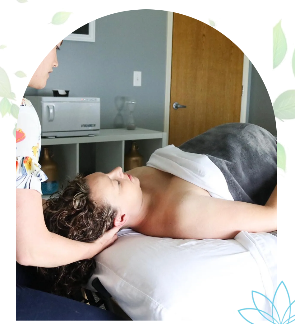Expectant mother relaxing during a prenatal massage